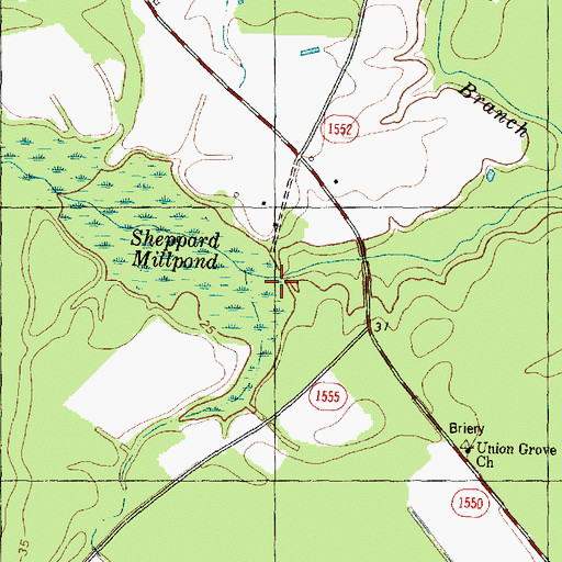 Topographic Map of Sheppard Millpond, NC