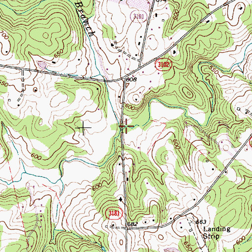 Topographic Map of Sherman Branch, NC
