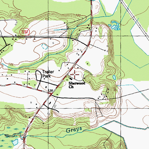 Topographic Map of Sherwood Church, NC