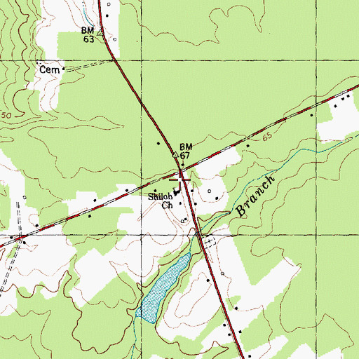 Topographic Map of Shiloh Church, NC