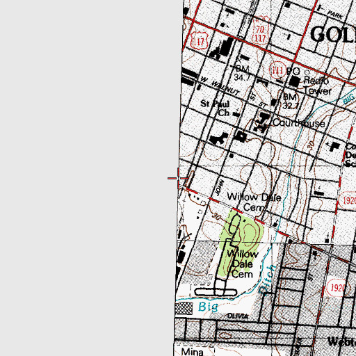 Topographic Map of Shiloh Church, NC