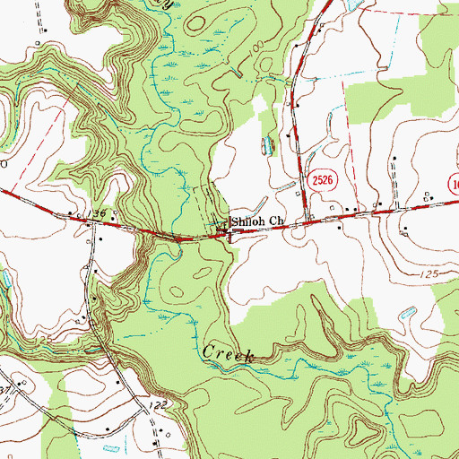 Topographic Map of Shiloh Church, NC