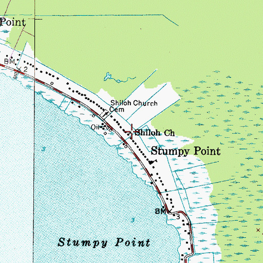 Topographic Map of Shiloh Church, NC