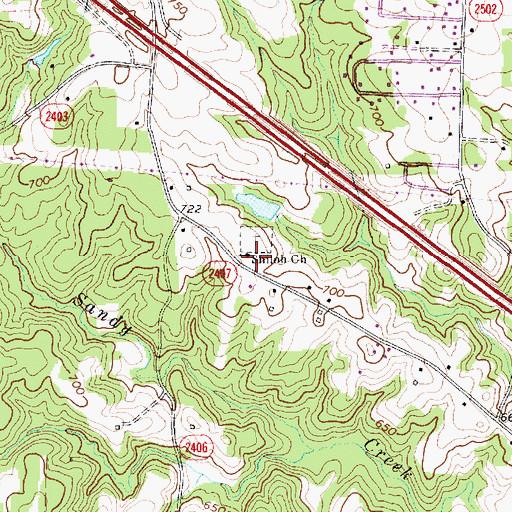 Topographic Map of Shiloh Church, NC