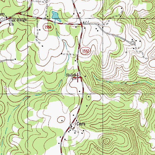 Topographic Map of Shiloh Church, NC