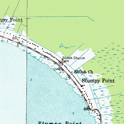 Topographic Map of Shiloh Methodist Church Cemetery, NC