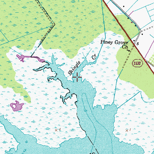 Topographic Map of Shingle Creek, NC