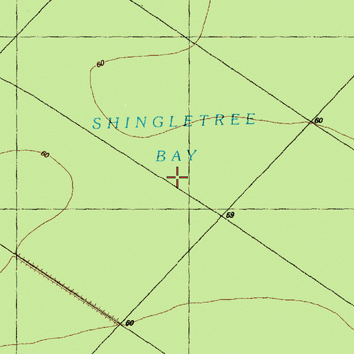 Topographic Map of Shingletree Bay, NC