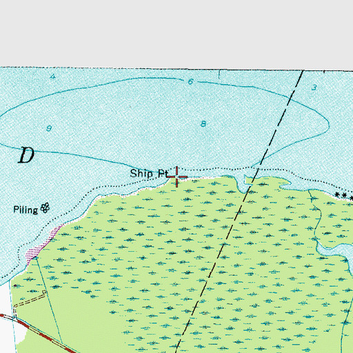 Topographic Map of Ship Point, NC