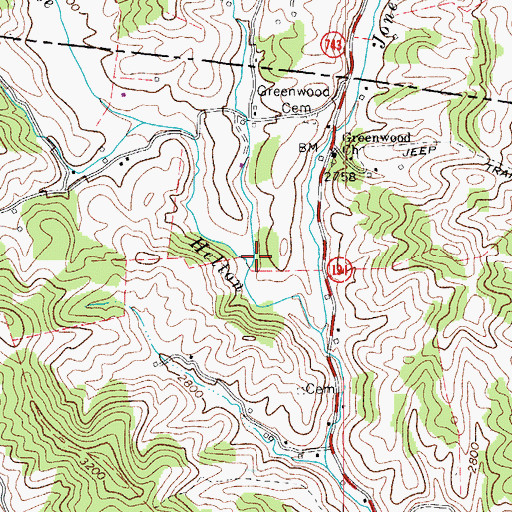 Topographic Map of Shippy Branch, NC