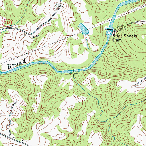 Topographic Map of Shoal Creek, NC