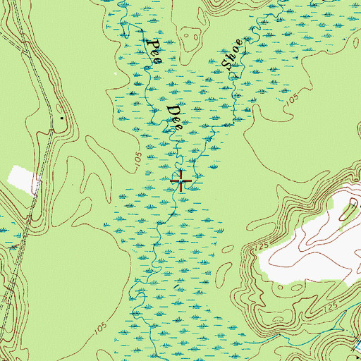 Topographic Map of Shoe Heel Creek, SC