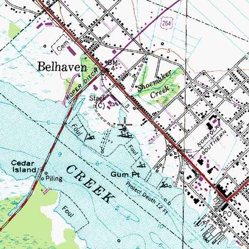 Topographic Map of Shoemaker Creek, NC