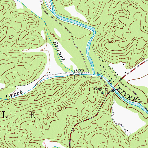 Topographic Map of Shooks Creek, NC
