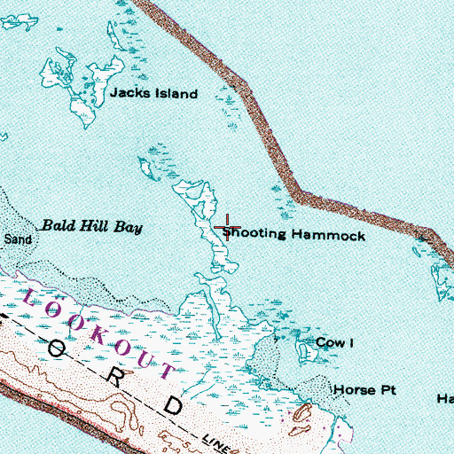 Topographic Map of Shooting Hammock, NC