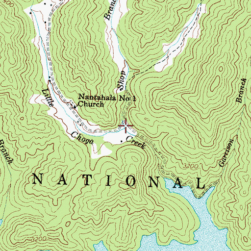 Topographic Map of Shop Branch, NC