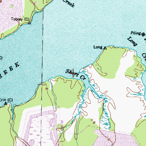 Topographic Map of Short Creek, NC