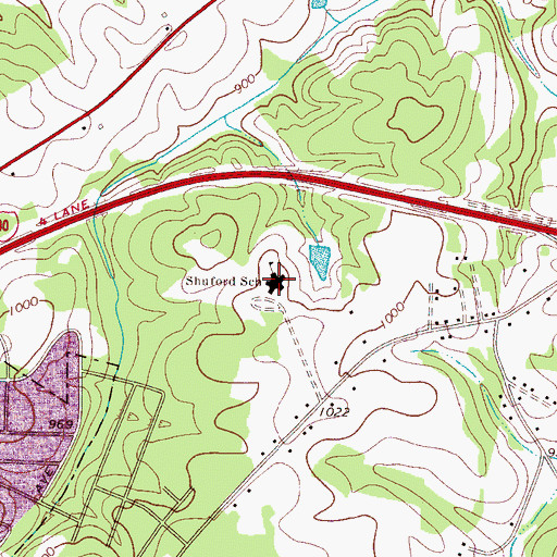 Topographic Map of Shuford Elementary School, NC