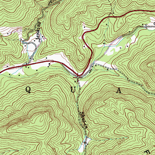 Topographic Map of Shut-in Creek, NC