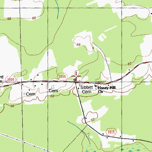Topographic Map of Sibbitt Cemetery, NC