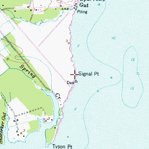 Topographic Map of Signal Point, NC