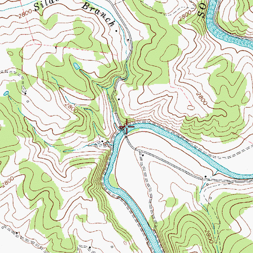 Topographic Map of Silas Branch, NC