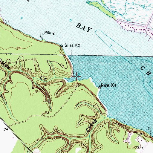 Topographic Map of Silas Creek, NC
