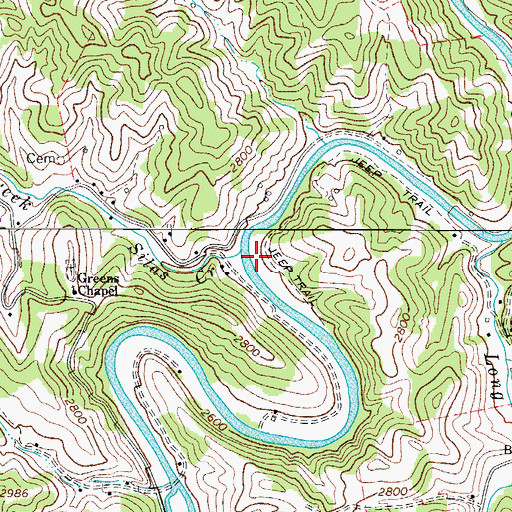 Topographic Map of Silas Creek, NC