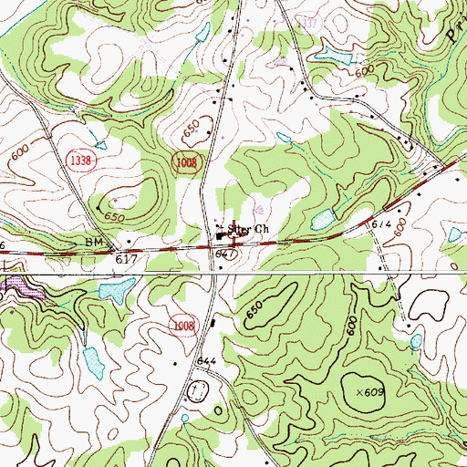 Topographic Map of Siler Church, NC