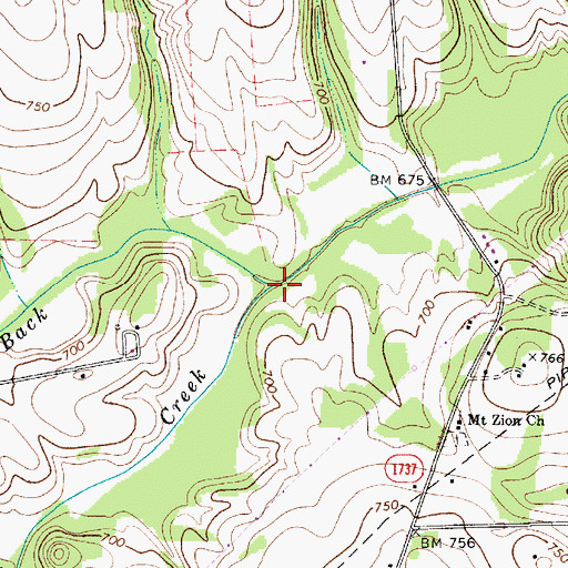 Topographic Map of Sills Creek, NC