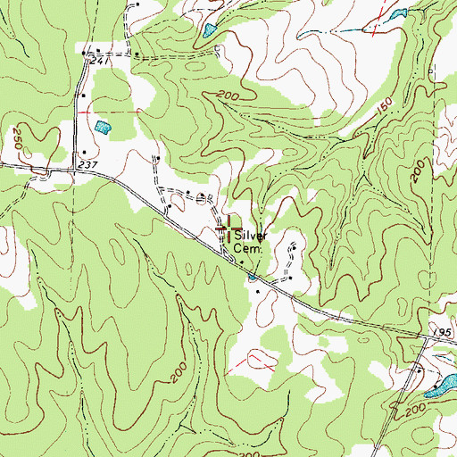 Topographic Map of Silver Cemetery, NC