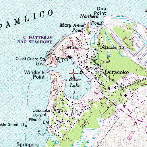 Topographic Map of Silver Lake, NC