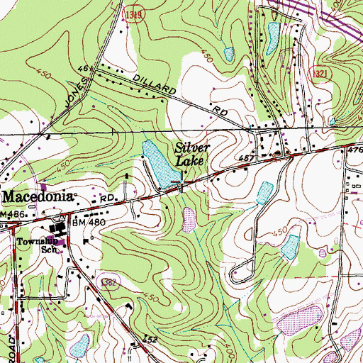 Topographic Map of Silver Lake, NC