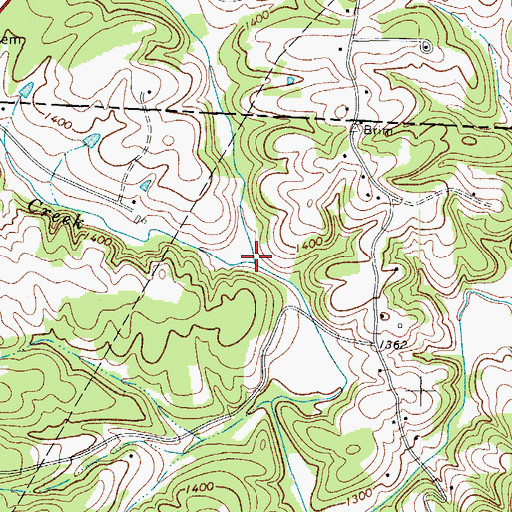 Topographic Map of Silverleaf Creek, NC