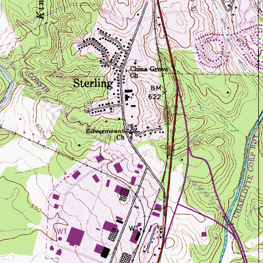 Topographic Map of Silvermount Church, NC