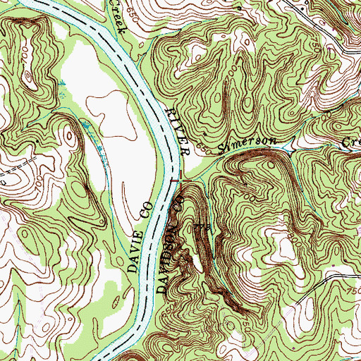 Topographic Map of Simerson Creek, NC
