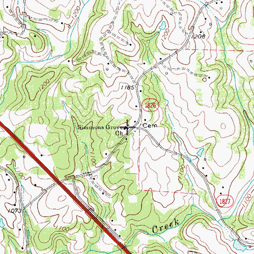 Topographic Map of Simmons Grove Missionary Baptist Church, NC