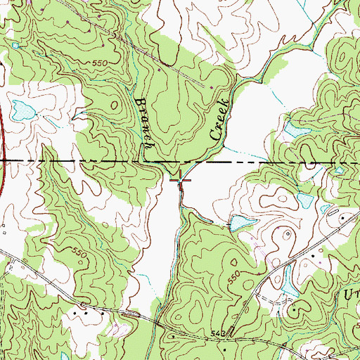 Topographic Map of Simpson Branch, NC