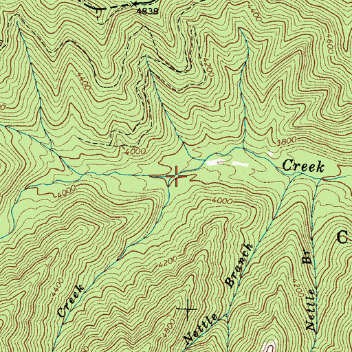 Topographic Map of Sinking Creek, NC