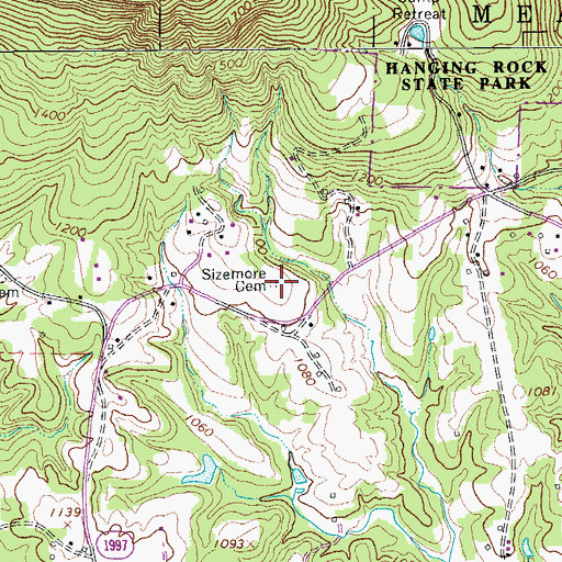 Topographic Map of Sizemore Cemetery, NC