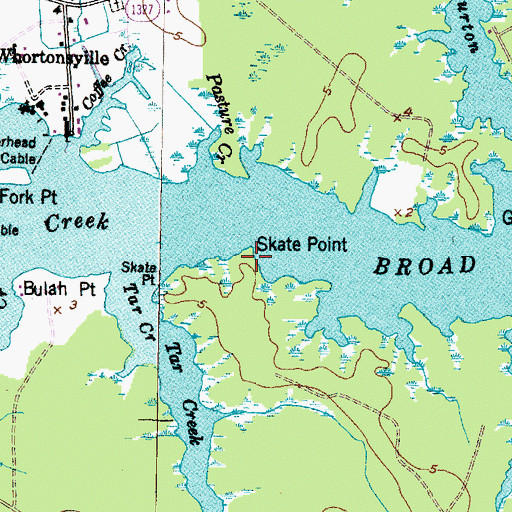 Topographic Map of Skate Point, NC