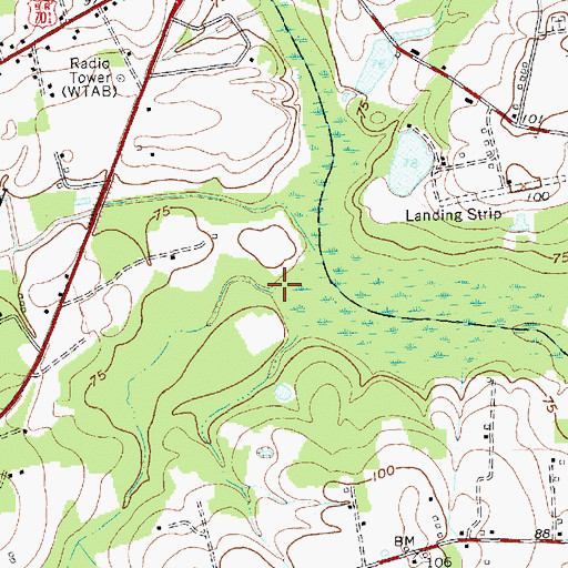 Topographic Map of Skeebo Branch, NC