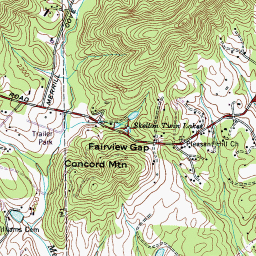 Topographic Map of Skelton Twin Lakes, NC
