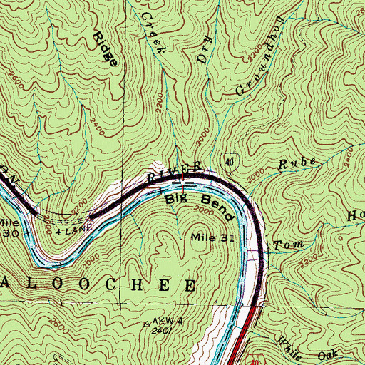 Topographic Map of Skiffley Creek, NC