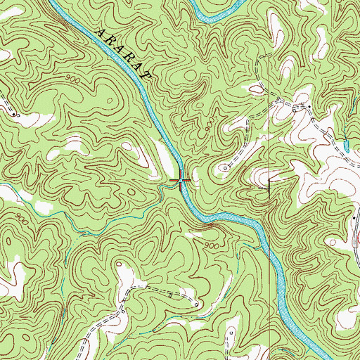 Topographic Map of Skin Cabin Creek, NC