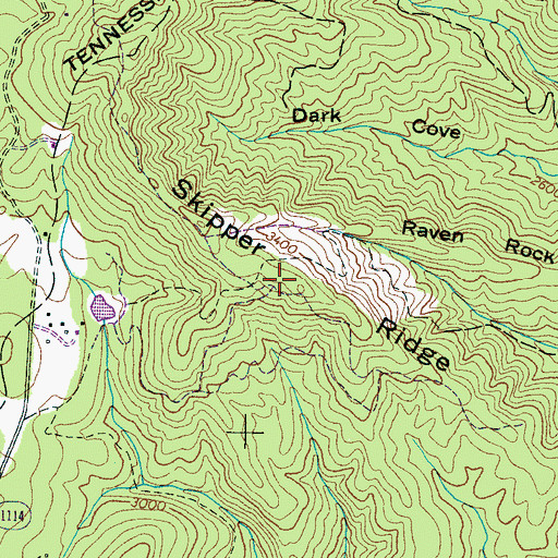 Topographic Map of Skipper Ridge, NC