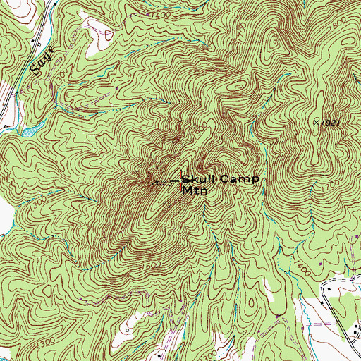 Topographic Map of Skull Camp Mountain, NC