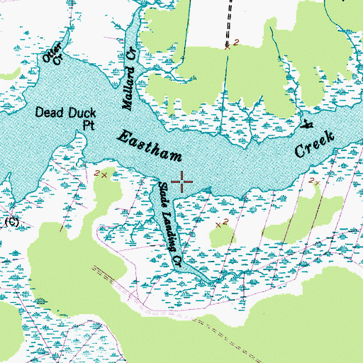Topographic Map of Slade Landing Creek, NC