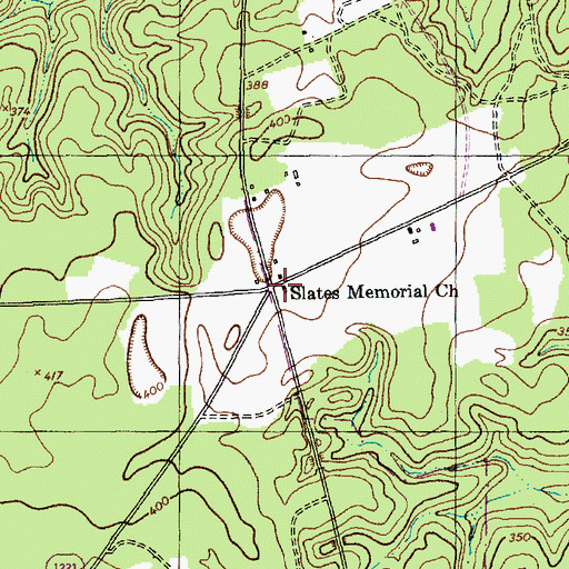 Topographic Map of Slates Memorial Church, NC