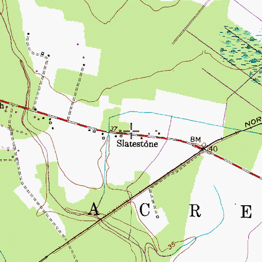 Topographic Map of Slatestone, NC